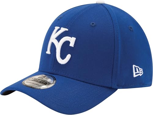 New Era MLB Team Classic 39THIRTY Stretch Flex Fit Hat Cap (as1, Alpha, s, m, Kansas City Royals Blue), Small-Medium