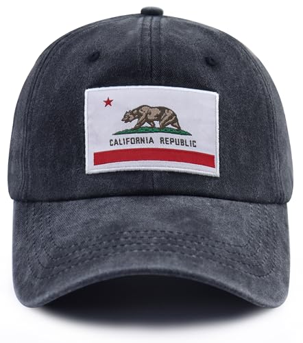 Californian Gifts for Men Women, Embroidered California Flag Hat