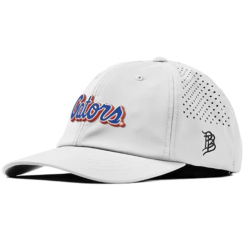 Branded Bills Officially Licensed x Florida Gators White Performance Dad Hat Gator Script