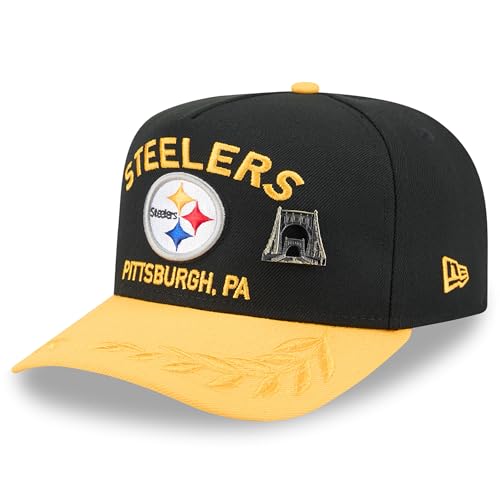 New Era Men's Black/Gold Pittsburgh Steelers 2025 NFL Draft On Stage A-Frame 59FIFTY Fitted Hat