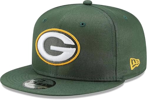 New Era NFL 9FIFTY Snapback Team Color Adjustable Hat Cap One Size (US, Alpha, One Size, Green Bay Packers - Green)