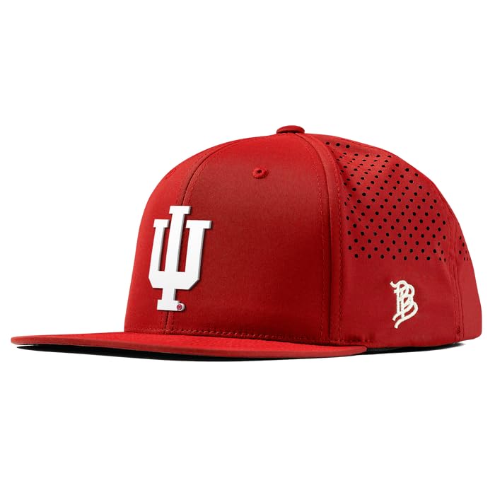 Branded Bills Officially Licensed x Indiana Hoosiers Red Flat Performance Whiteout Indiana Team Logo PVC