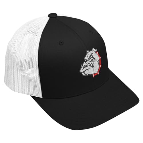 Bulldog Hat, Bull Dog Cap, Georgia Hats, Baseball Cap, Snapback Adjustable Trucker Cap – Perfect Georgia Gift Black/White