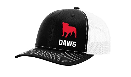 It's All About The South Football in Georgia Athens Bulldog Embroidered Mesh Back Trucker Hat-Black/White