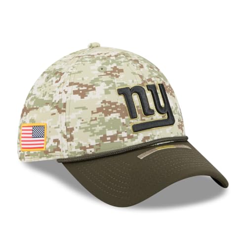 New Era Unisex-Adult NFL 39THIRTY Green Digital Camo 2025 Salute to Service Primary Logo Stretch Fit Flex Football Cap Hat - New York Giants - Large/X-Large