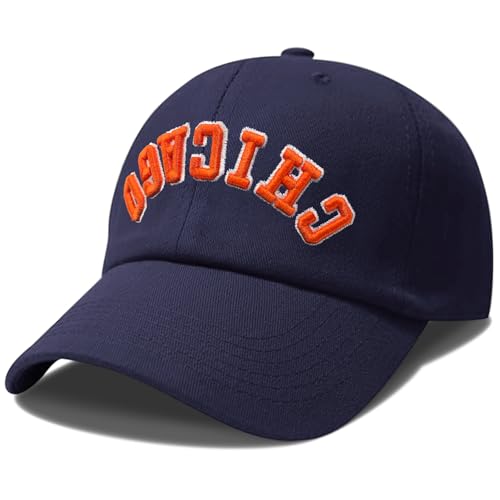 3D Embroidered Upside Down City Baseball Hat ，Adjustable Football Hat for Men Women Game Day Apparel Gifts