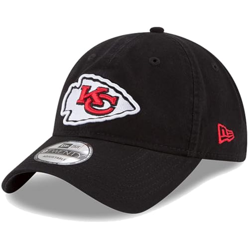 New Era NFL Core Classic 9TWENTY Adjustable Hat Cap One Size Fits All (Kansas City Chiefs Black)