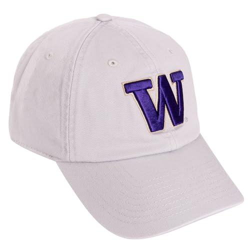 Desert Cactus University of Washington Embroidered Baseball Hat (D1) Grey | Officially Licensed UW Huskies Cotton Baseball Cap Brimmed Embroidered with Snapback Strap, Men Women Fan Gift Merch