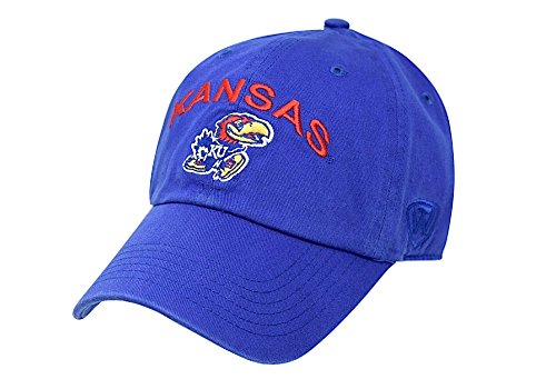 Top of the World Kansas Jayhawks Men's Adjustable Relaxed Fit Team Arch hat, Adjustable