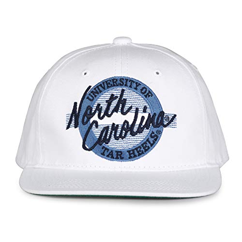 NCAA North Carolina Tar Heels Unisex Retro Classic Circle Design, White, Adjustable