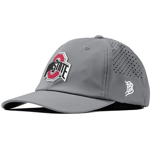 Branded Bills Officially Licensed x Ohio State Buckeyes Slate Performance Dad Hat Ohio State Team Logo PVC
