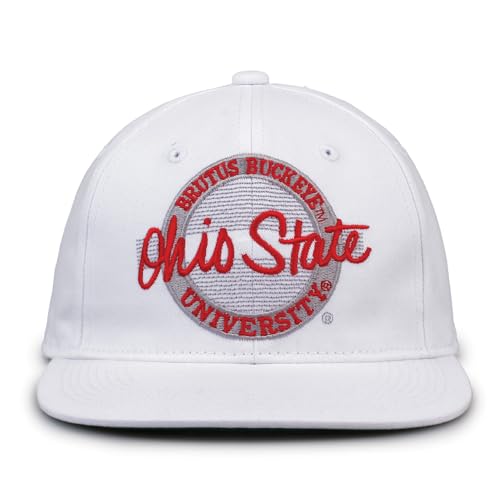 The Game NCAA Ohio State Buckeyes Retro Circle Design Hat, Adjustable One Size, White