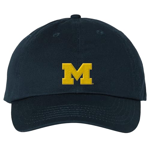 HT508 - Michigan Wolverines Primary Logo Dad Hat - One Size - Navy