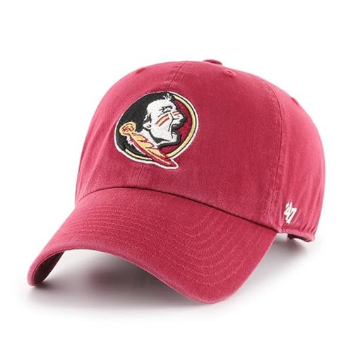 47 NCAA Unisex-Adult Clean Up Adjustable Hat Cap One Size (US, Alpha, One Size, Florida State Seminoles Red)