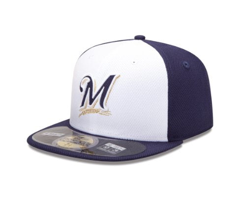 MLB Milwaukee Brewers 2013 Batting Practice 59Fifty Baseball Cap, 712, Gold/Blue