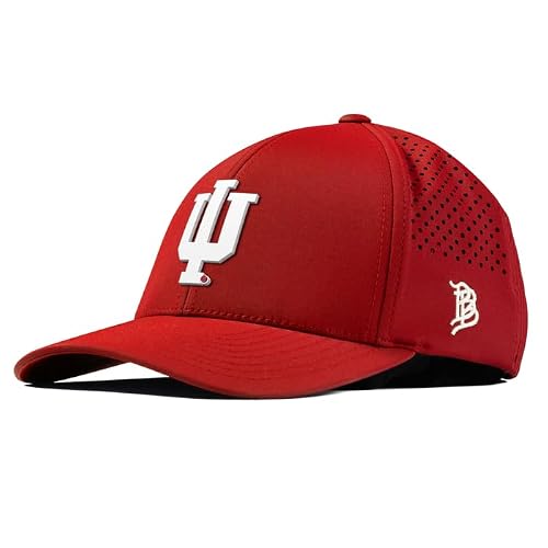 Branded Bills Officially Licensed x Indiana Hoosiers Red Curved Performance Whiteout Indiana Team Logo PVC