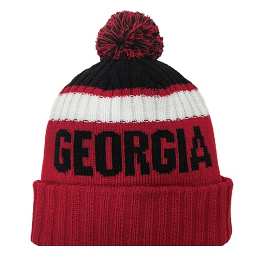 Hoiboo Beanie Knit Hat with Pom Winter Cuffed Cap Sport Fans Gift for Men Women