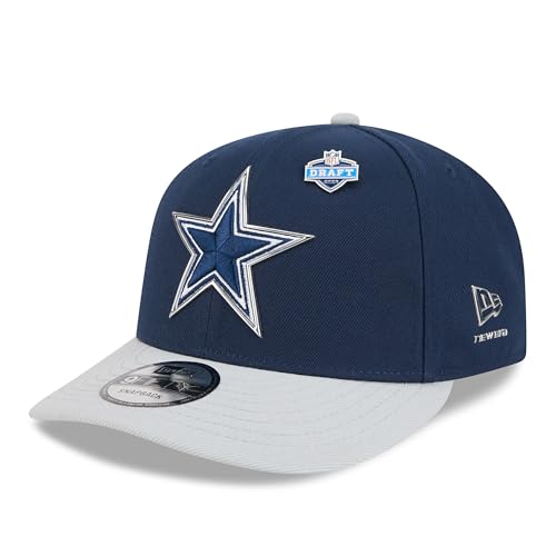 New Era Men's Navy/Silver Dallas Cowboys 2026 NFL Draft On Stage Pre-Curved 9FIFTY Snapback Hat