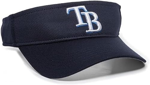 Tampa Bay Rays MLB Baseball Visor Navy Blue with White TB logo Cap | Officially Licensed, Adjustable Fit, One Size Fits Most, Embroidered TB Logo, Unisex, Great gift for all TB Rays fans