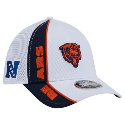 New Era Men's White/Navy Chicago Bears Dash 39THIRTY M-Crown Flex Hat