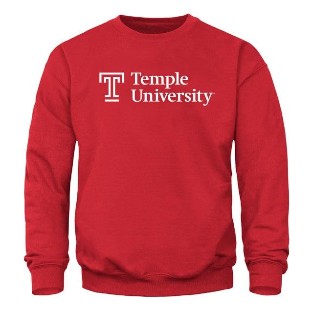 Barnesmith Temple University Owls Adult Unisex Crewneck Sweatshirt, Heritage, Red, XX-Large