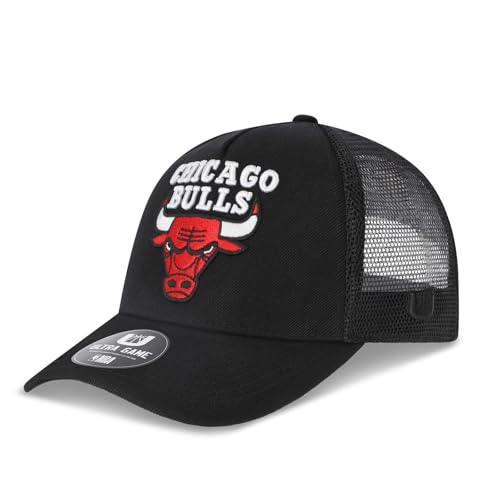 Ultra Game Men’s NBA Official Snap Back All Around The World Trucker Baseball Cap Hat, Chicago Bulls, Black, One Size