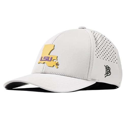 Branded Bills Officially Licensed x LSU Tigers White Curved Performance Gold State PVC