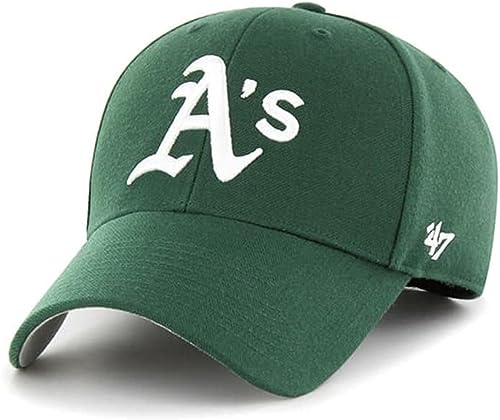 '47 MLB Team Color Home Basic MVP Adjustable Hat, Youth One Size Fits All (Oakland Athletics)
