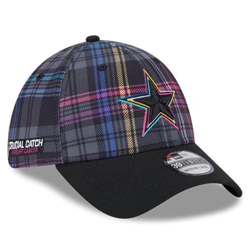 New Era Men's Black Dallas Cowboys 2024 NFL Crucial Catch Plaid 39THIRTY Flex Hat