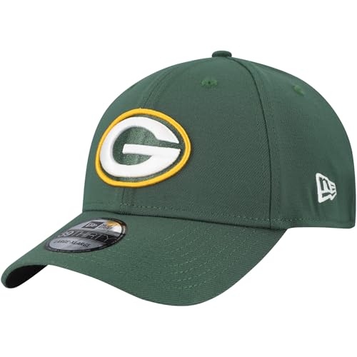 New Era Unisex-Adult NFL 39THIRTY Team Color Primary Primary Logo Stretch Fit Flex Football Cap Hat - Green Bay Packers Green - Medium/Large