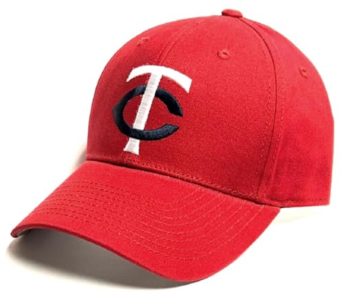 Twins MVP Solid Red Basic Hat Cap Adult Men's Adjustable