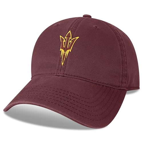 Legacy NCAA Officially Licensed Baseball Hat, Arizona State Sun Devils, Lightweight Cap for Men & Women, Relaxed Twill Adjustable (EZA), Maroon, One Size Fits Most, Adjustable Fabric Closure