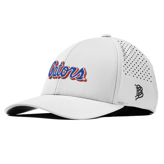 Branded Bills Officially Licensed x Florida Gators White Curved Performance Gator Script