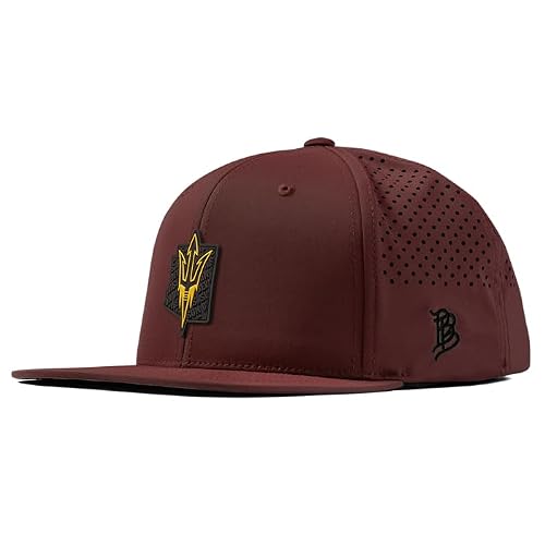 Branded Bills Arizona State Sun Devils Maroon Flat Performance ASU Blackout Pitchfork PVC, Lightweight, Comfortable Baseball Cap
