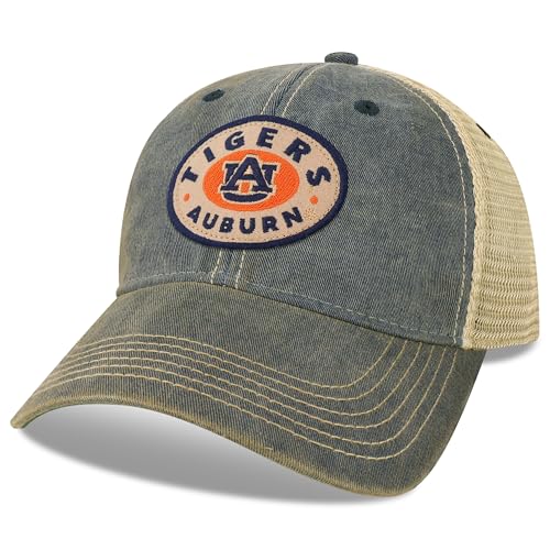Legacy NCAA Officially Licensed Baseball Hat, Auburn Tigers, Lightweight Cap for Men & Women, Old Favorite Trucker Adjustable (OFA), Navy Trucker, One Size Fits Most, Snapback Closure