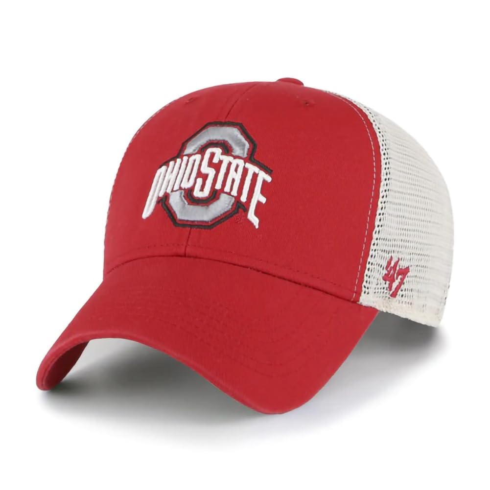 '47 NCAA Flagship Wash Mesh MVP Adjustable Hat, Adult One Size Fits All (US, Alpha, One Size, Ohio State Buckeyes)
