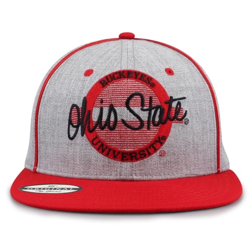 The Game NCAA Licensed Ohio State Buckeyes Flat Brim Snapback Hat, Ohio State University Game Day Hat