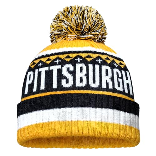 Aoryalps 2025 Pittsburgh City Embroidered Knit Beanie for Kids, Unisex Sports Hat, Soft Cotton, One Size Fits All, Great Stretch