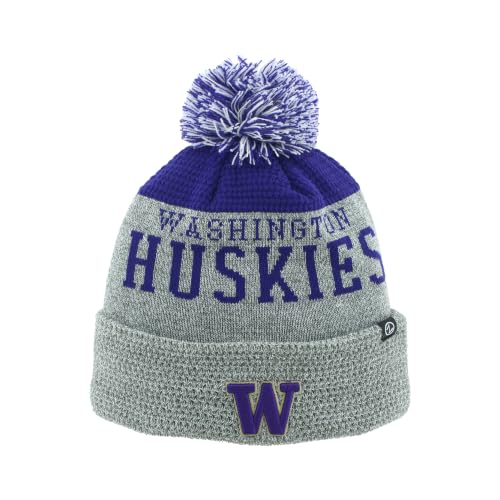 Washington Huskies NCAA Officially Licensed Beanie Pom Ozone Gray