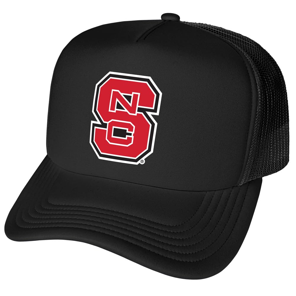 Campus Lab North Carolina State University Primary Logo Foam Snapback Trucker Hat - Unisex,Black