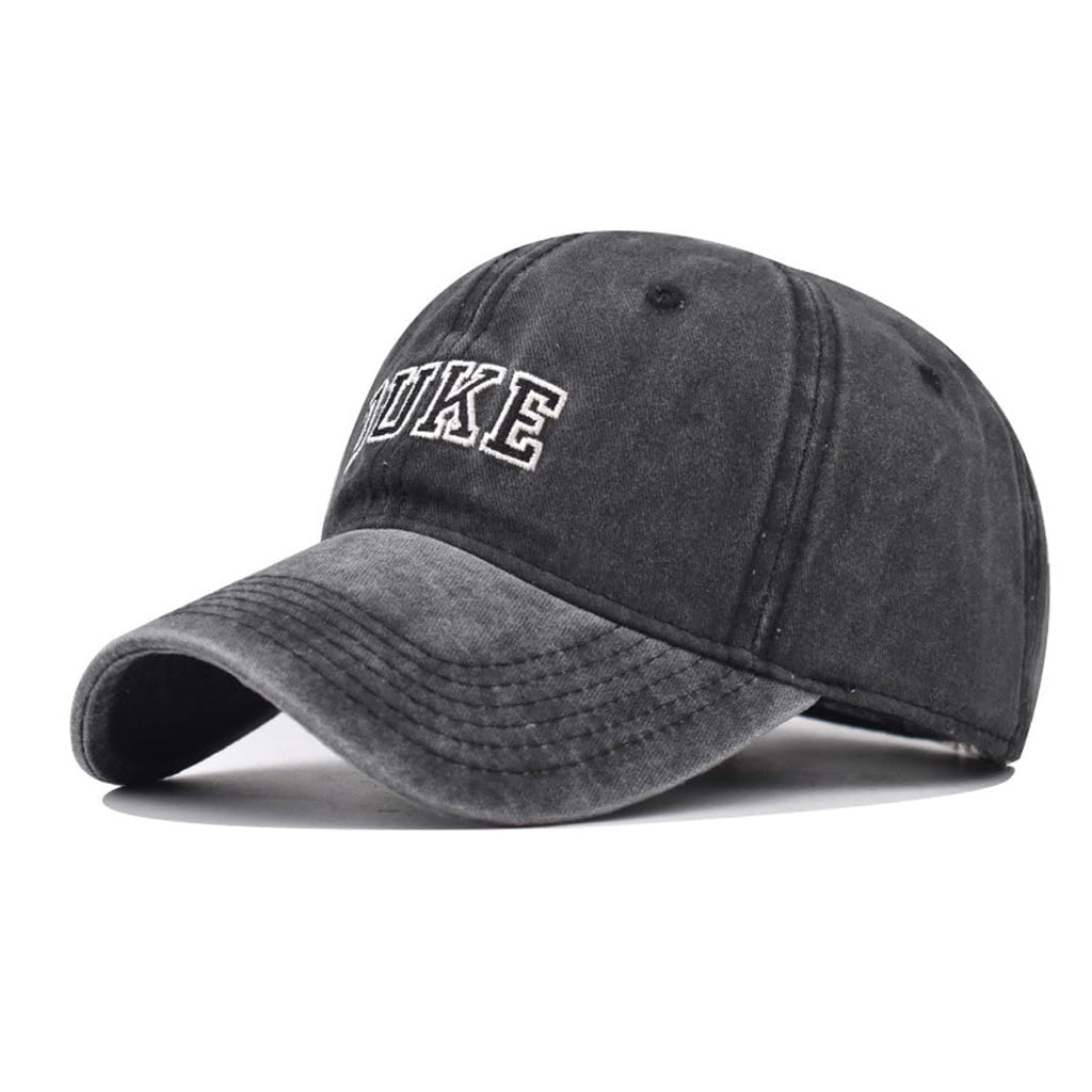 Duke Embroidery，Men's Baseball Caps，Classic Cotton Outdoor Cap Unisex Baseball Caps，Dad Truck Driver hat (US, Alpha, Large, Black)