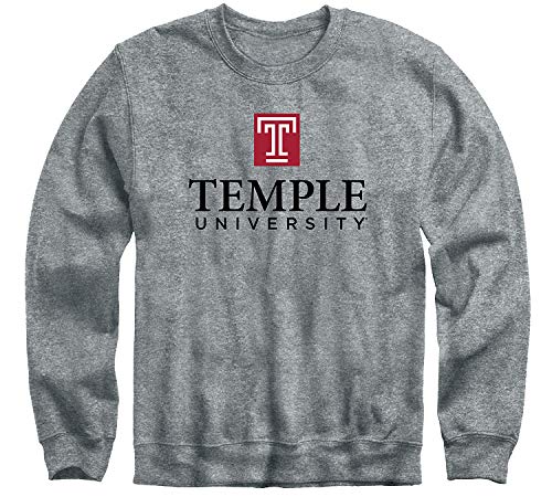 Barnesmith Temple University Owls Crewneck Sweatshirt, Heritage, Charcoal Grey, Large