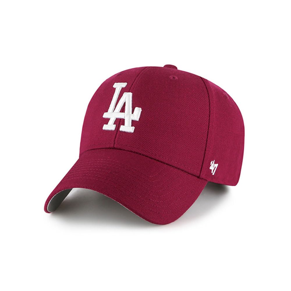 47 Los Angeles Dodgers Hat Mens Womens MVP Adjustable Baseball Cap, Cardinal Red, One Size