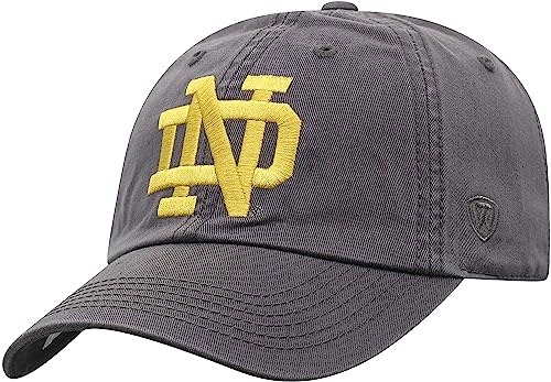 Collegiate Hats - Fitted Caps Adjustable Hats and Snapbacks Available (Adjustable Hat, ND Grey)