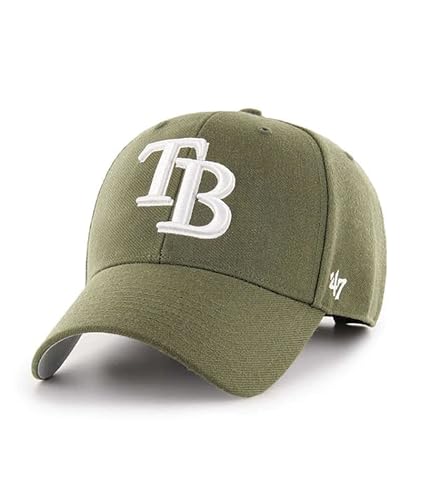 47 Tampa Bay Rays Hat Mens Womens MVP Adjustable Cap, Sandalwood/Olive Green