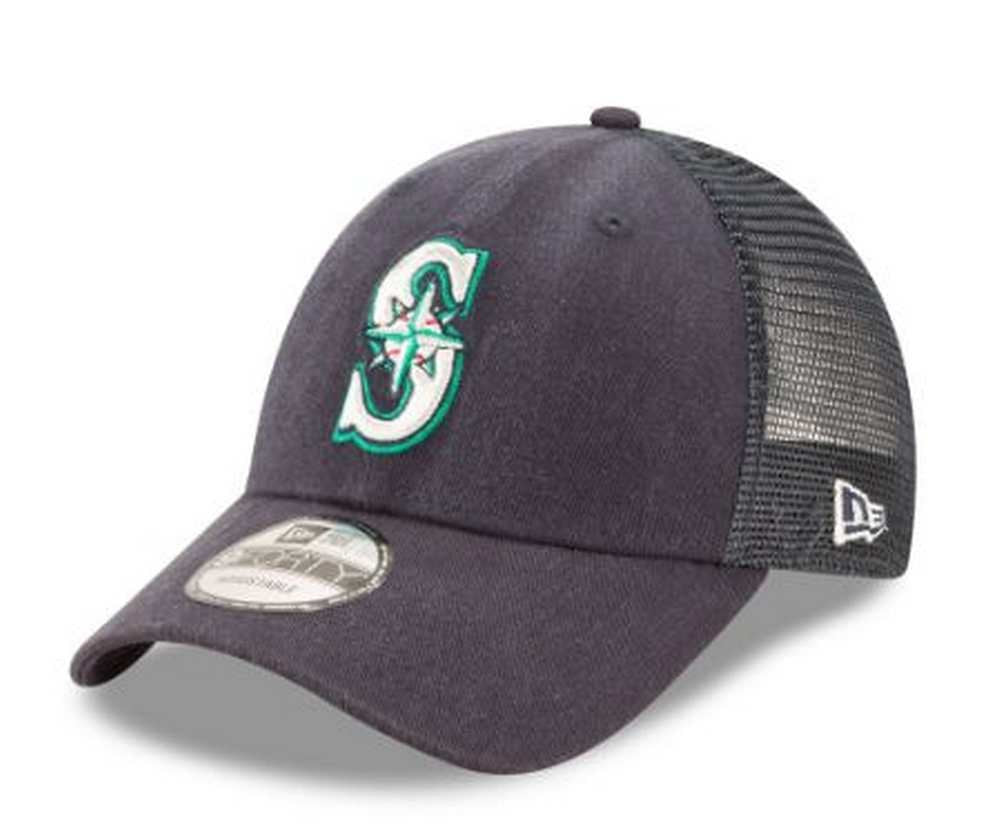 New Era MLB Seattle Mariners Trucker 9Forty Adjustable Baseball Hat 940 11591192 Navy