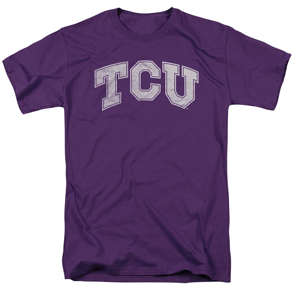 TCU Texas Christian University Official Distressed Primary Unisex Adult T-Shirt, Texas Christian University, Medium