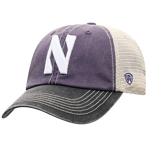 Top of the World Northwestern Wildcats Men's Relaxed Fit Adjustable Mesh Offroad Hat Team Color Alt Icon, Adjustable