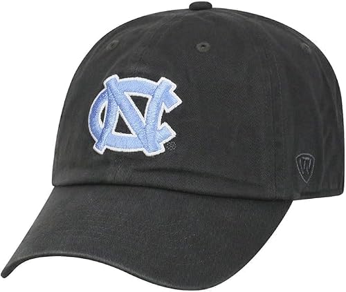 Collegiate Charcoal Team Logo Adjustable Hats (US, Alpha, One Size, UNC)