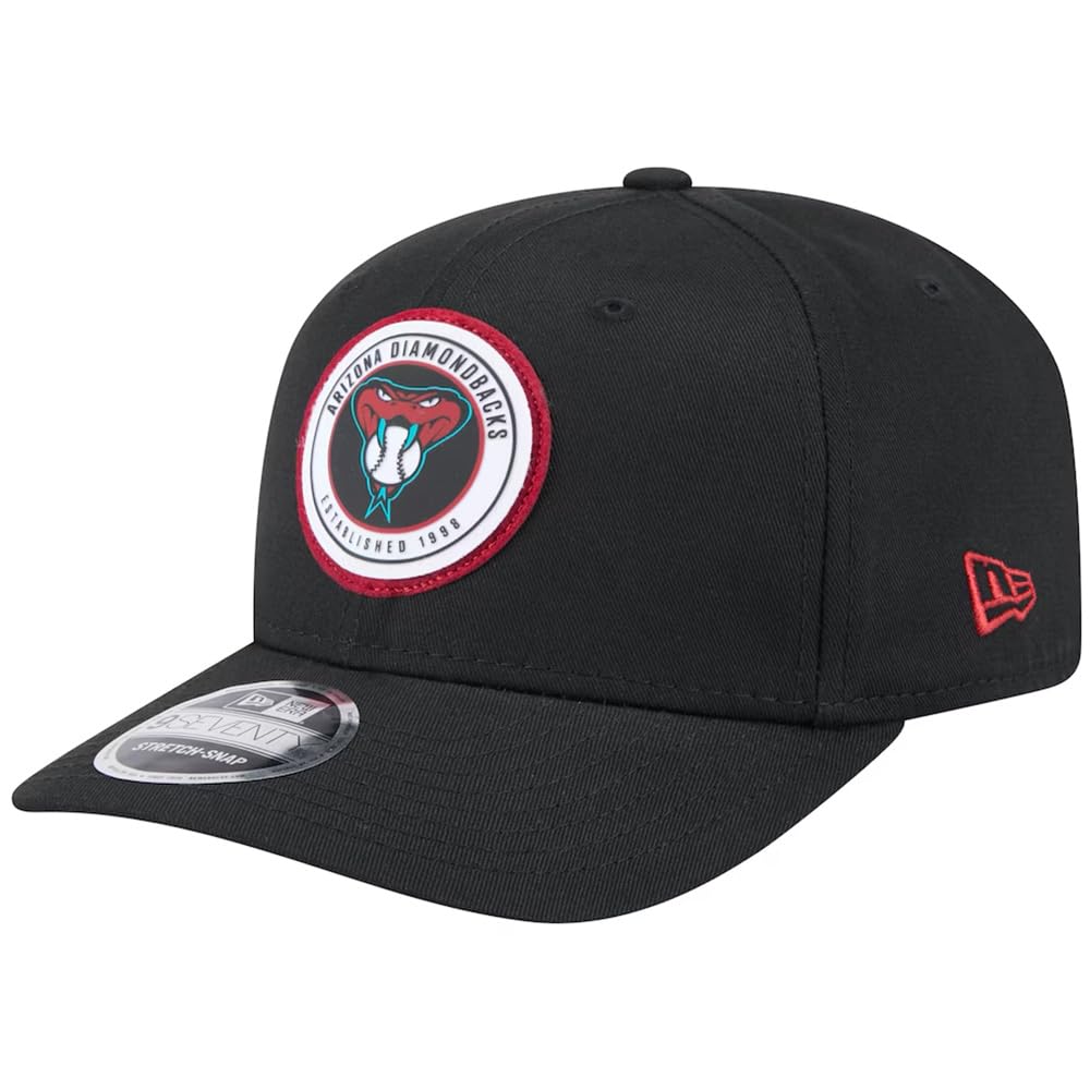 New Era Men's Black Arizona Diamondbacks Circle Patch 9SEVENTY Stretch-Snap Hat